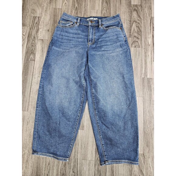 Lands End Jeans Womens 8 Petite Blue Denim Straight Leg Stretch High Rise Casual - Picture 1 of 11
